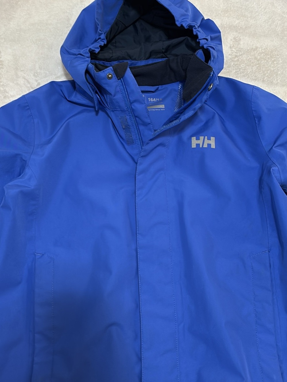 Helly Hansen Youth Royal Blue Waterproof Hooded Raincoat
